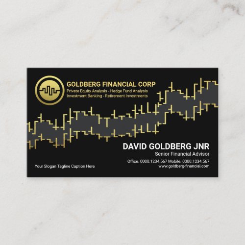 Gold Stock Forex Graph Financial Consultant Business Card