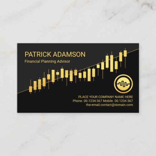 Gold Stock Graph Financial Analyst  Business Card