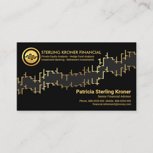 Gold Stock Graph Financial Business Card