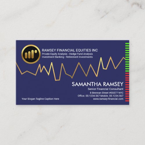 Gold Stock Graph Financial Investment Advisor Business Card