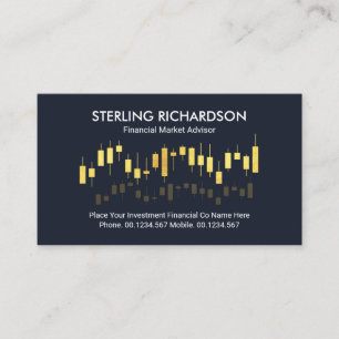 Gold Stock Market Financial Graphs Business Card