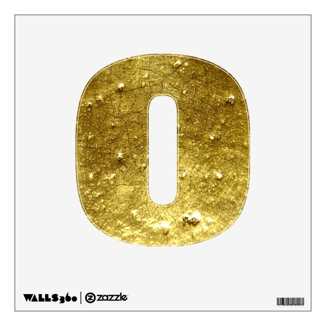 Gold stone 0 number wall decal (Front)