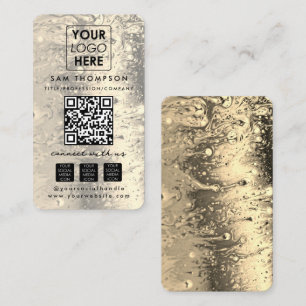 Gold Stone Connect with Us Social Media QR Code Business Card