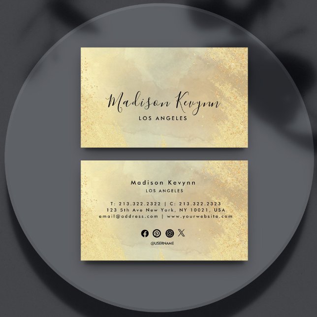 Gold Stone Glitter  Texture Business Card (Creator Uploaded)