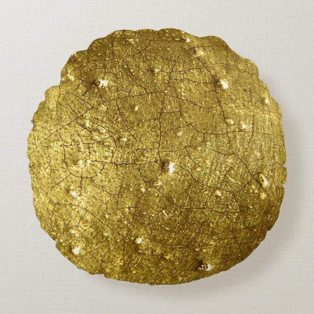 Gold stone Photography Round Pillow (Front)