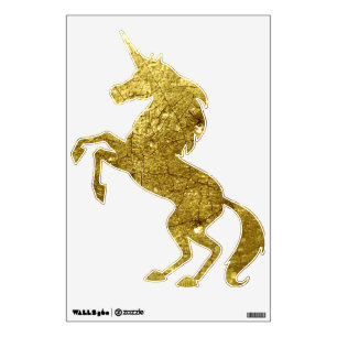 Gold stone Unicorn Rearing Up Wall Sticker