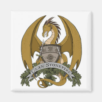 Gold Stonefire Dragon Crest Magnet