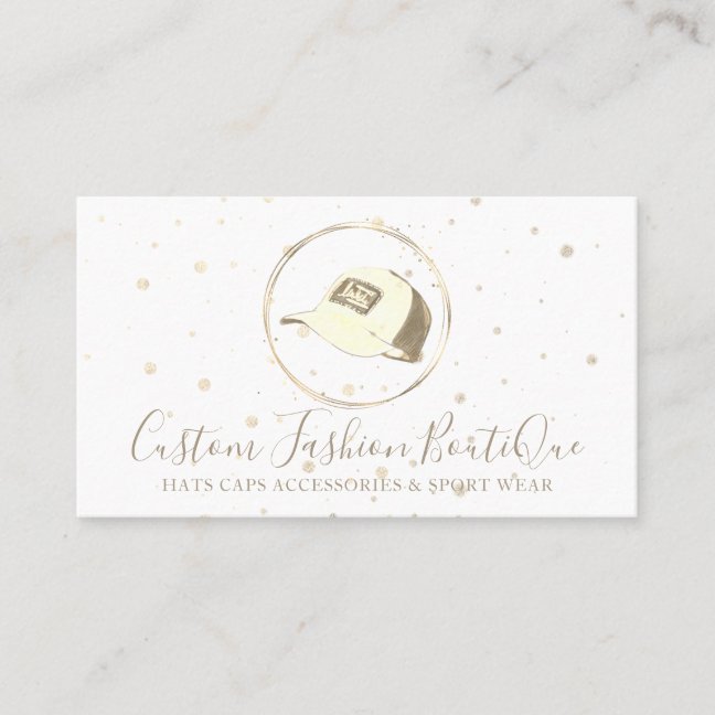 Gold Store Fashion Shop Cap Sport Hat Boutique Business Card