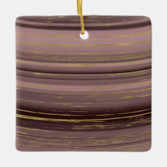 Gold strands ceramic ornament (Front)