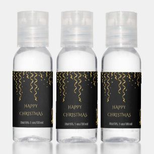Gold Streamers & Champagne Christmas Hand Sanitizer