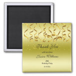 Gold Streamers &amp; Confetti Birthday Party   Magnet at Zazzle