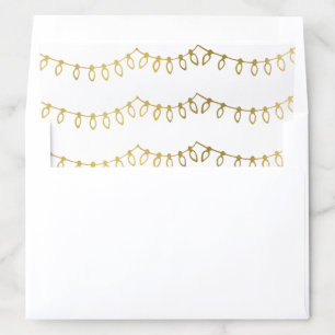 Gold String Christmas Lights Envelope Liners