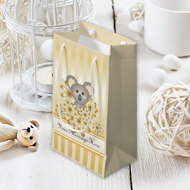 Gold Stripe Cute Baby Koala Kids Small Gift Bag (Creator Uploaded)