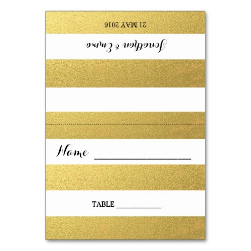 Gold Stripe Escort Cards