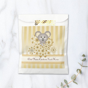 Gold Stripe Koala Baby Shower / Kids Birthday Favor Bag
