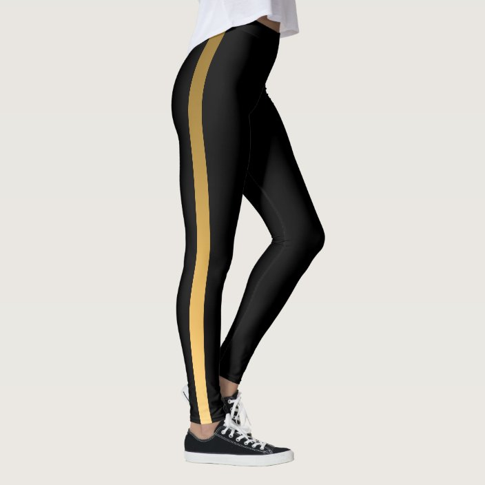 black dress pants with gold stripe