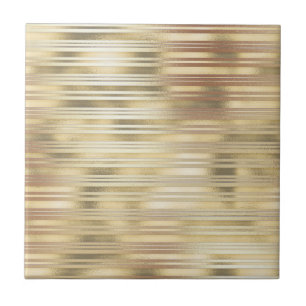 Gold stripe pattern shimmer foil sheen elegant ceramic tile