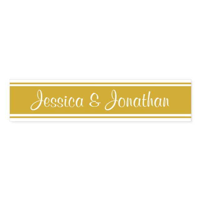 Gold Stripe Wedding Napkin Bands (Unfolded)