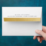 Gold Stripe with Return Address Mailing Envelope<br><div class="desc">Invitation and announcement mailing envelopes with printed return address and gold foil effect stripe the back flap and inside. Envelope background color can be changed using the color picker. The gold effect is printed artwork. Inside design is printed directly onto the envelopes = no additional assembly! Please be sure to...</div>