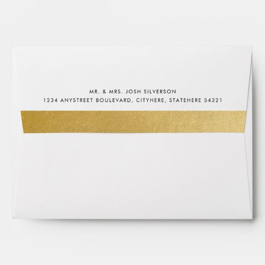 gold stripe with return address mailing envelope envelope return address