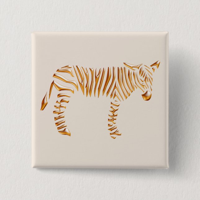 Gold Stripe Zebra Button (Front)