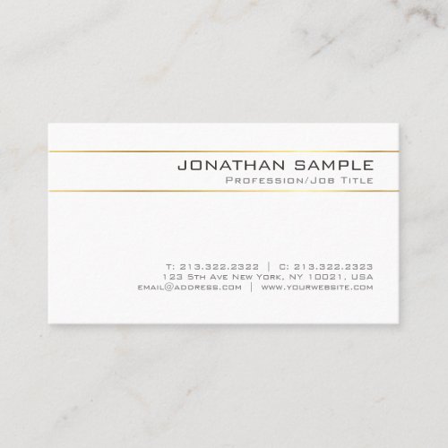 Gold Striped Luxury Creative Minimal Design Trendy Business Card