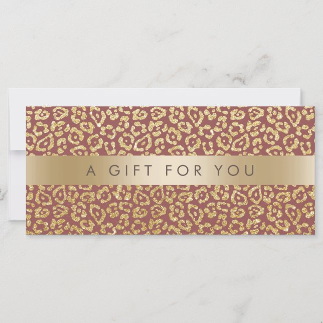 Gold Striped Modern Leopard Gift Certificates (Front)