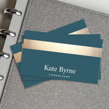 Gold Striped Modern Stylish Burgundy Teal Business Card by sm_business_cards at Zazzle