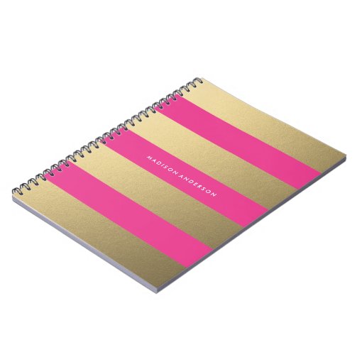 Gold Striped | Notebook | Zazzle