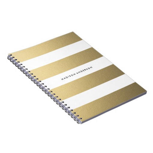 Gold Striped Notebook Zazzle
