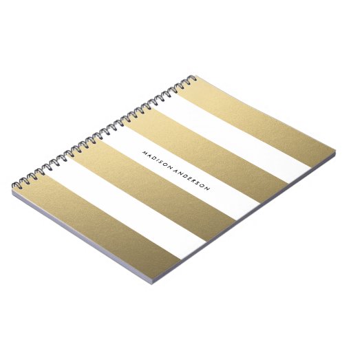 Gold Striped Notebook Zazzle