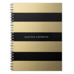 Gold Striped | Notebook at Zazzle