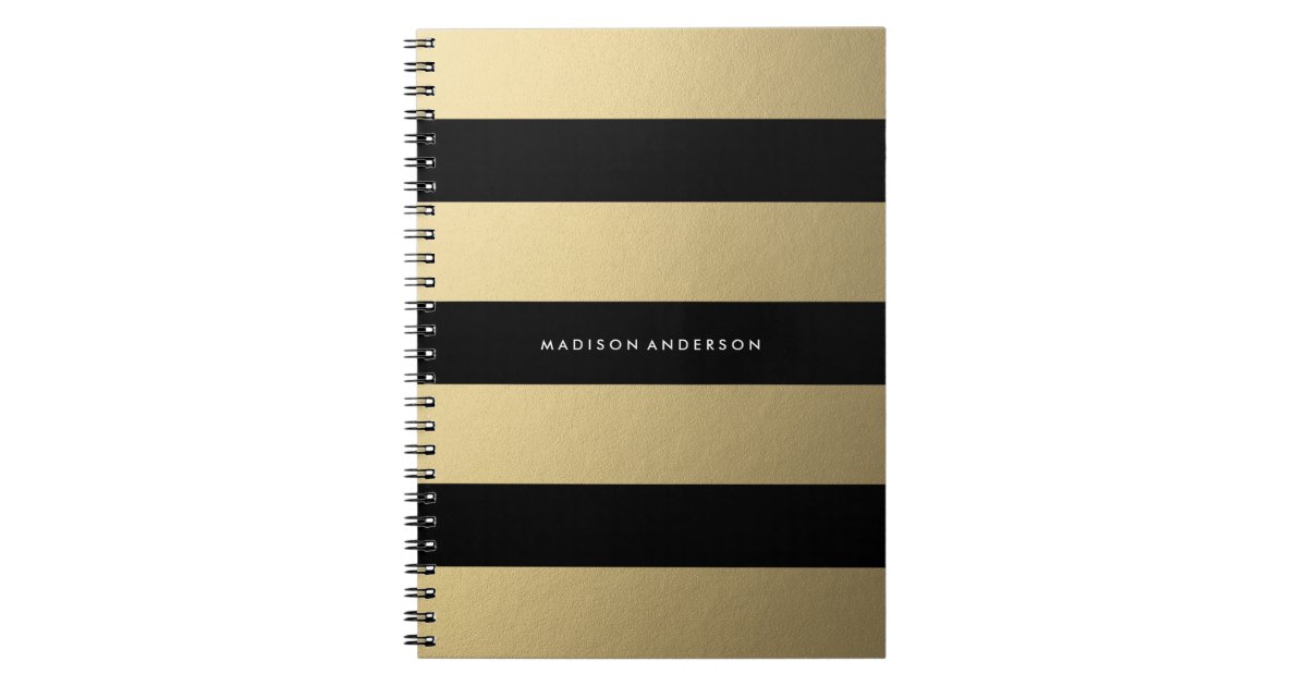 Gold Striped Notebook Zazzle