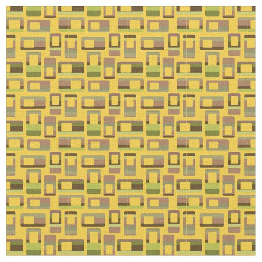 Gold Striped Rectangles  Fabric