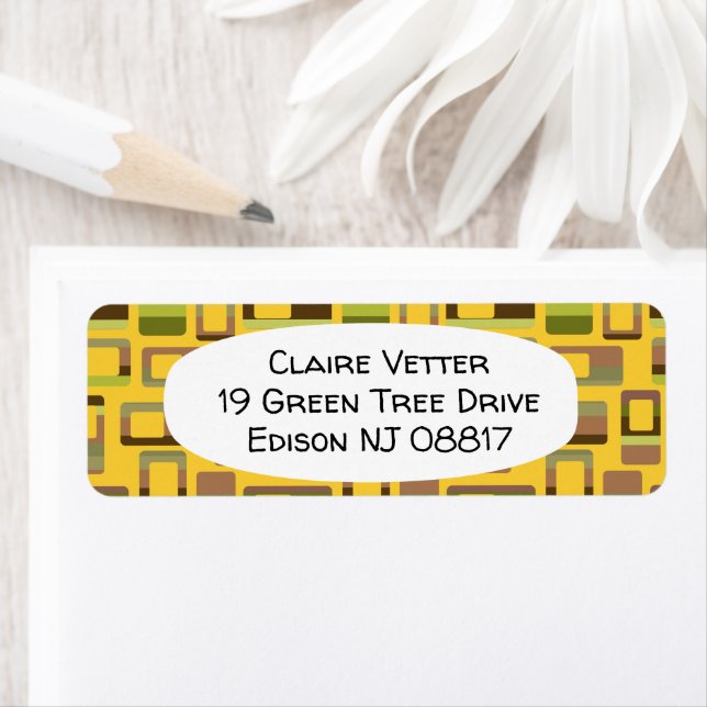 Gold Striped Rectangles  Label (Insitu)