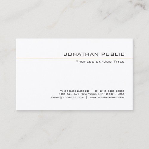 Gold Striped Simple Template Luxury Sophisticated Business Card