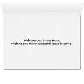 Gold Striped Sleek White Welcome Card (Inside Horizontal (Bottom))