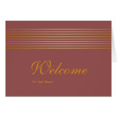 Gold Striped Sleek White Welcome Card (Front Horizontal)