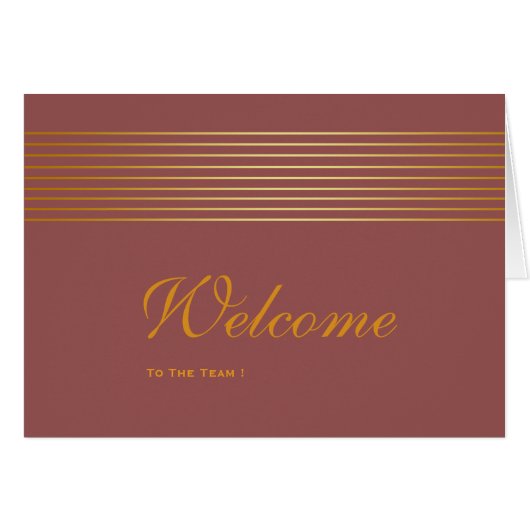 Gold Striped Sleek White Welcome Card (Front Horizontal)