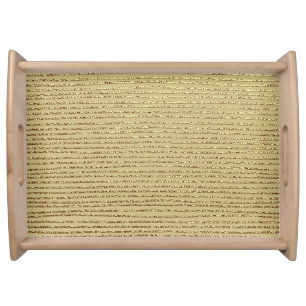 Gold Stripes: Abstract Vintage Background Serving Tray