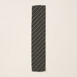 Gold Stripes and Dots  Scarf<br><div class="desc">Modern golden diagonal glittering stripes and dots over black background</div>