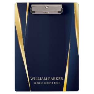 Gold Stripes & Blue Background Clipboard