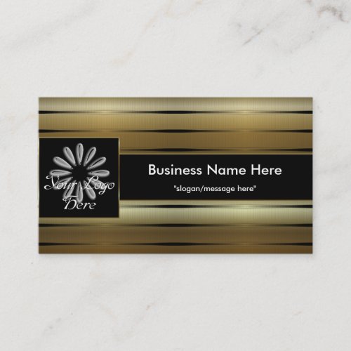 Gold Stripes D2 Add Your Logo Business Cards