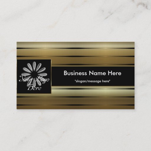 Customizable Gold Stripes D2 Add Your Logo Business Cards