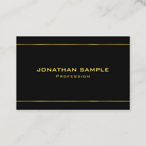 Gold Stripes Elegant Glamour Modern Black Template Business Card
