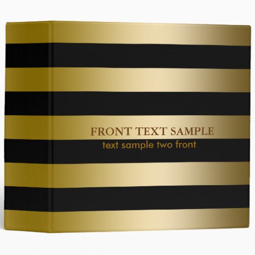 Gold Stripes Geometric Pattern 3 Ring Binder