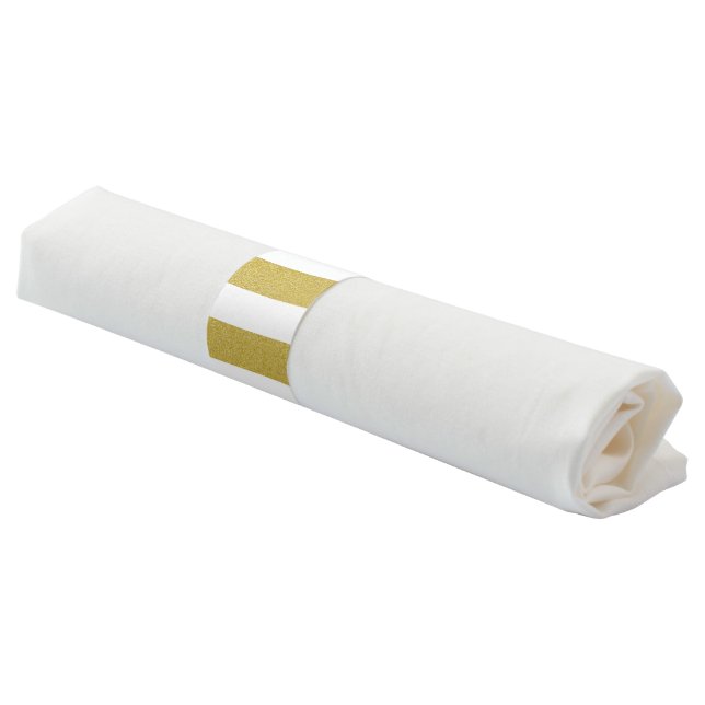 Gold Stripes, Lines, Striped Pattern, Wedding Napkin Bands (Angled)