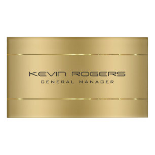 Gold Stripes Modern Geometric Design Name Tag