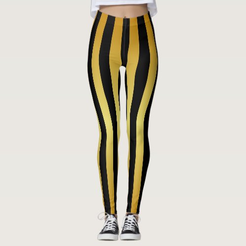 Gold Stripes on Your Color Leggings