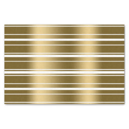 Gold Stripes Pattern Custom White Background Tissue Paper